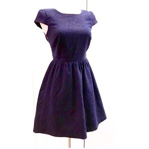 SOLD. F21 Navy Lace Cap Sleeve Fit & Flare Dress